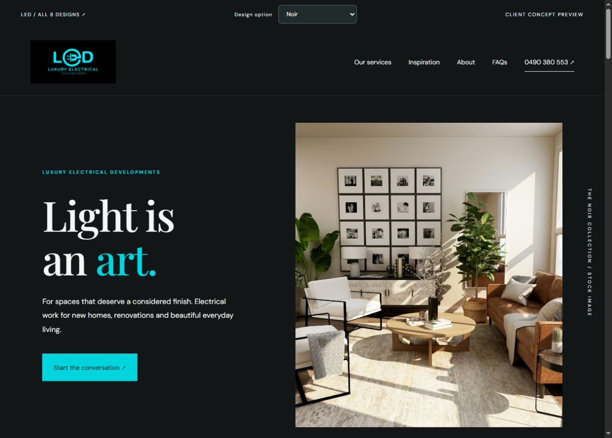 Noir design preview inspiration